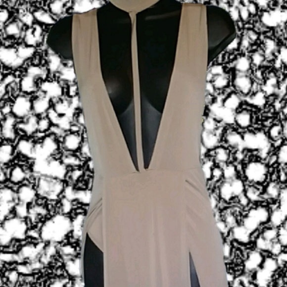 Dresses & Skirts - Sexy Beige Bodysuit Gown size small